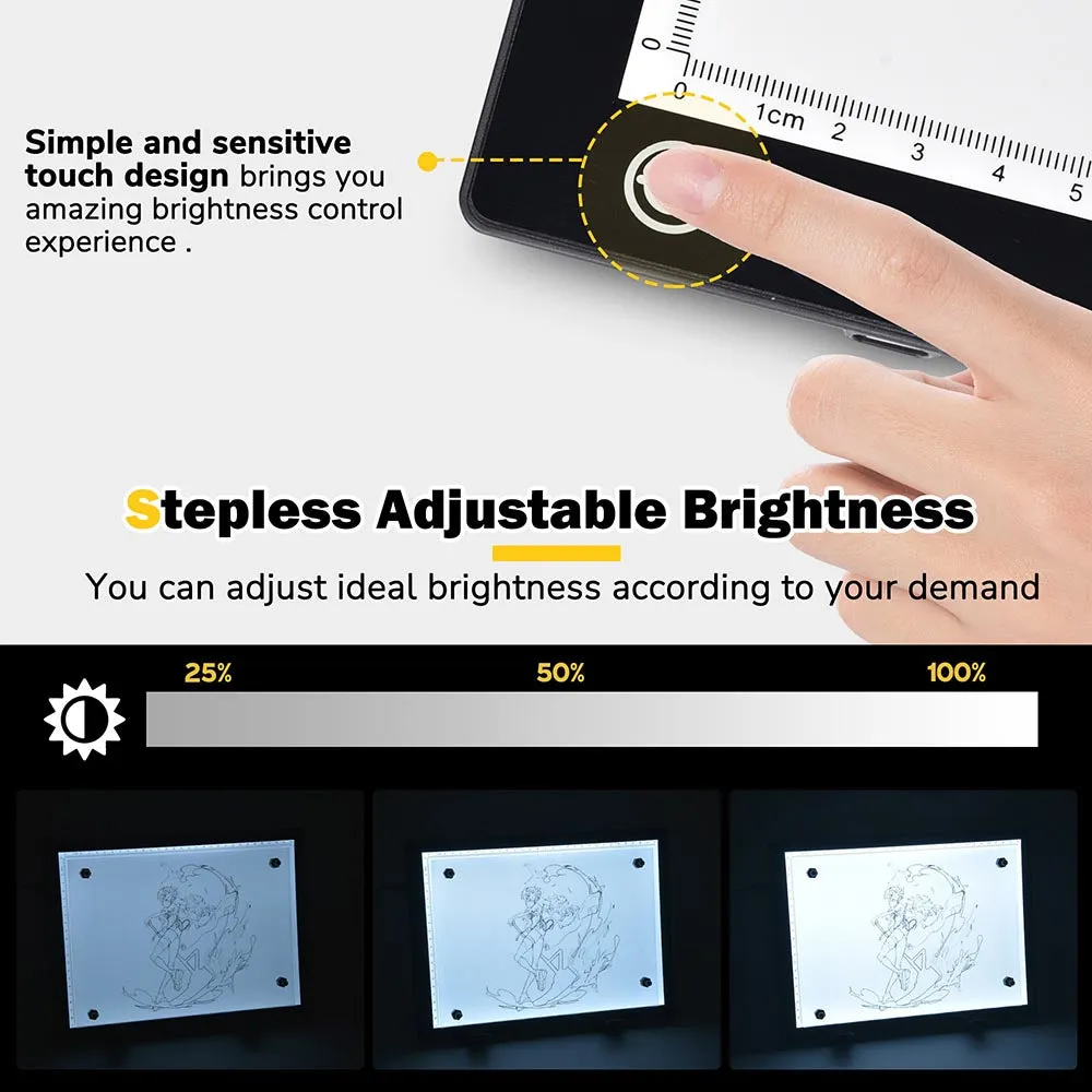 14 inch LED Tracing Light Board w/ Rotating Base & Tracing Paper