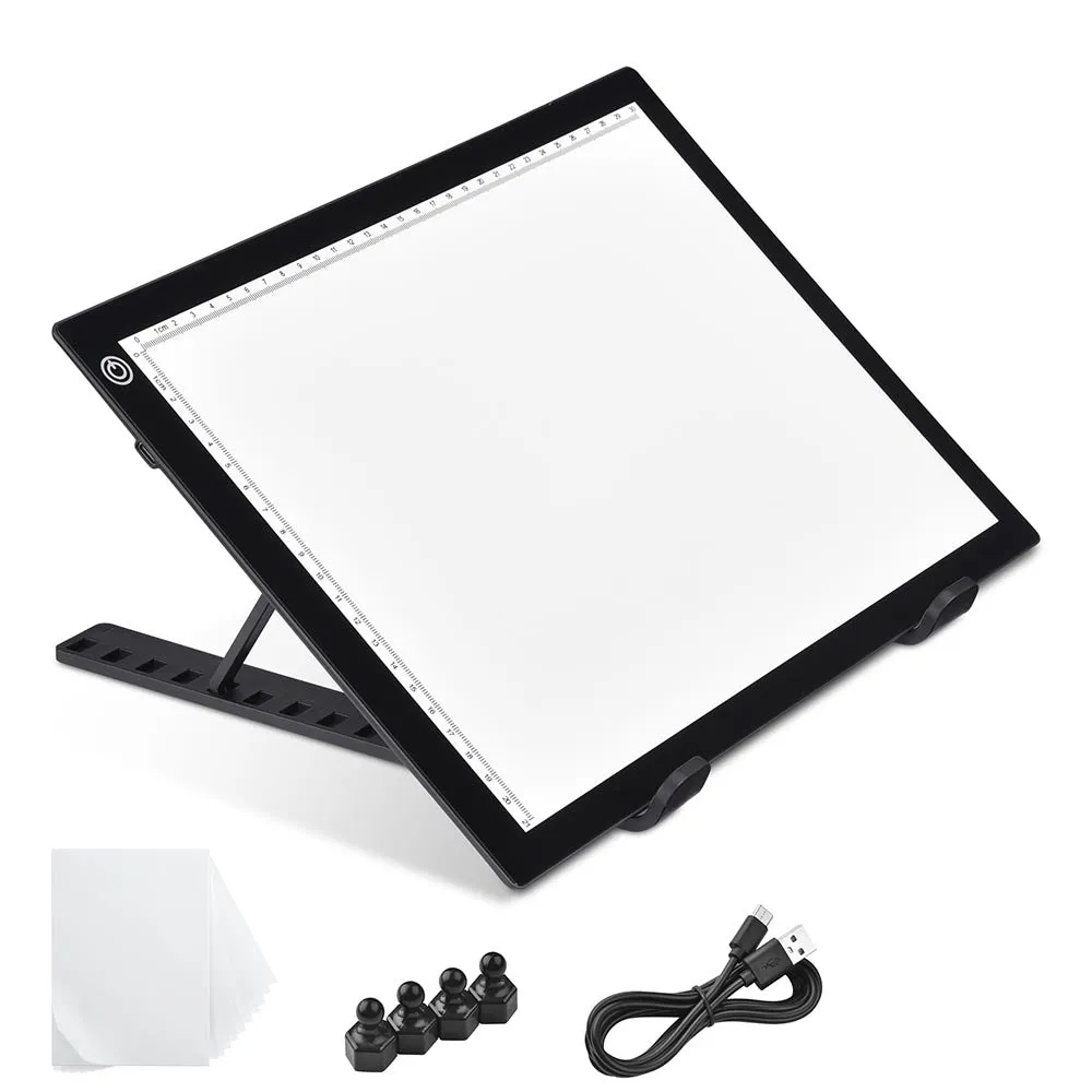 14 inch LED Tracing Light Board w/ Rotating Base & Tracing Paper