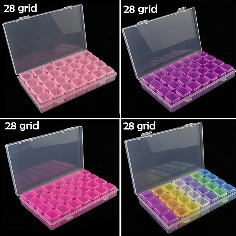 28 Grid Dismountable Diamond Painting Accessories Diamond Embroidery Cases Pp Plastics Box Organizer