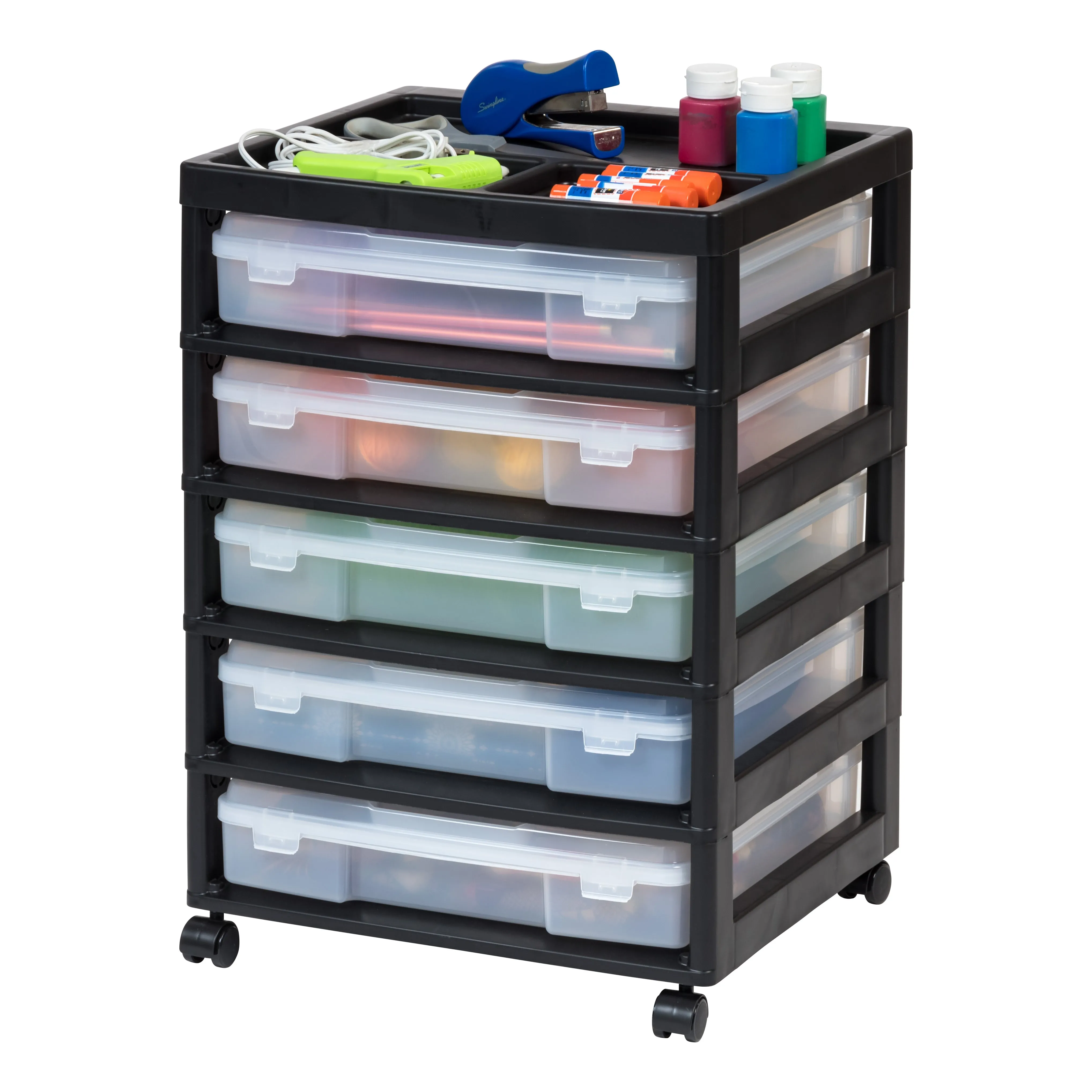 5-Case Scrapbook Cart, Black