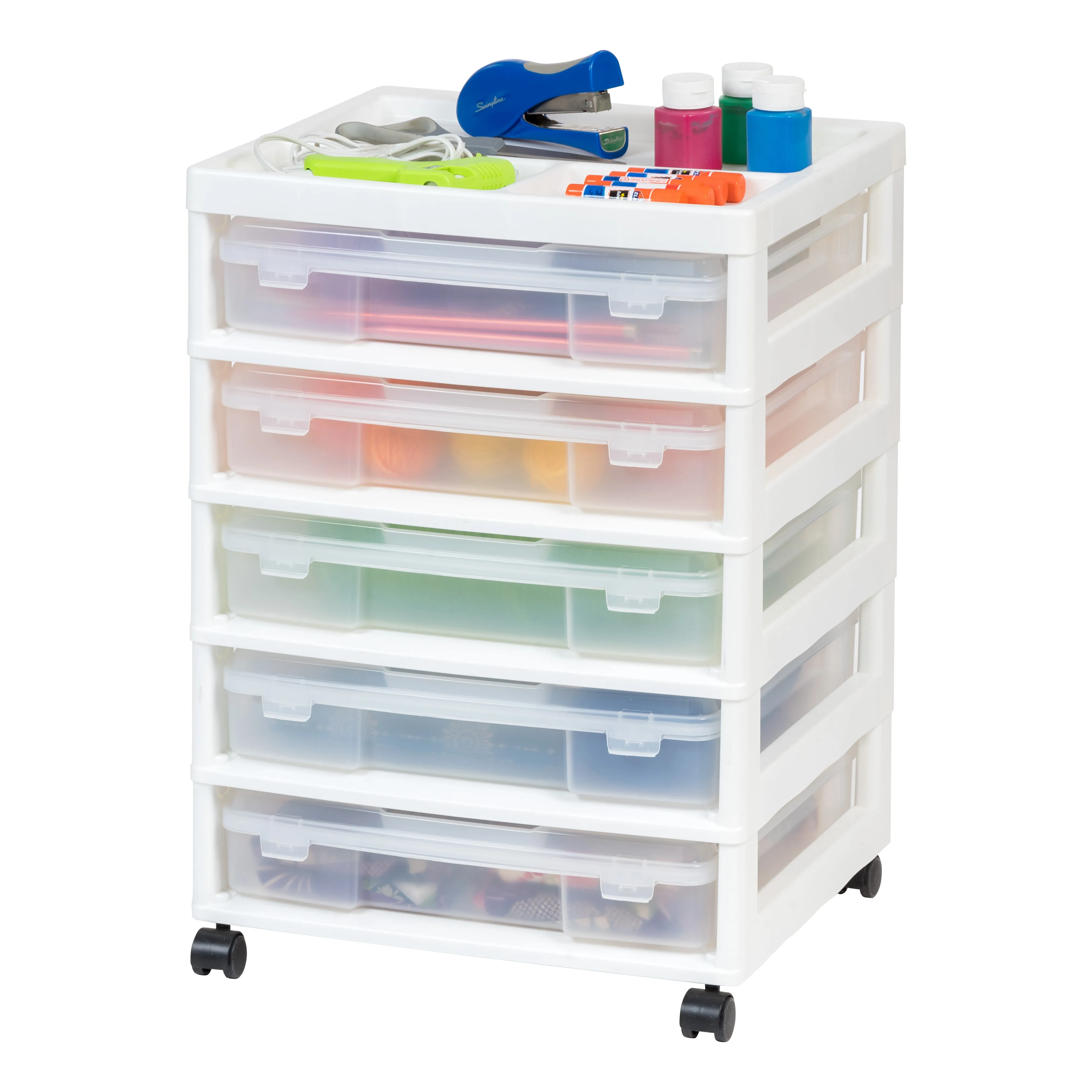 5-Case Scrapbook Cart, White