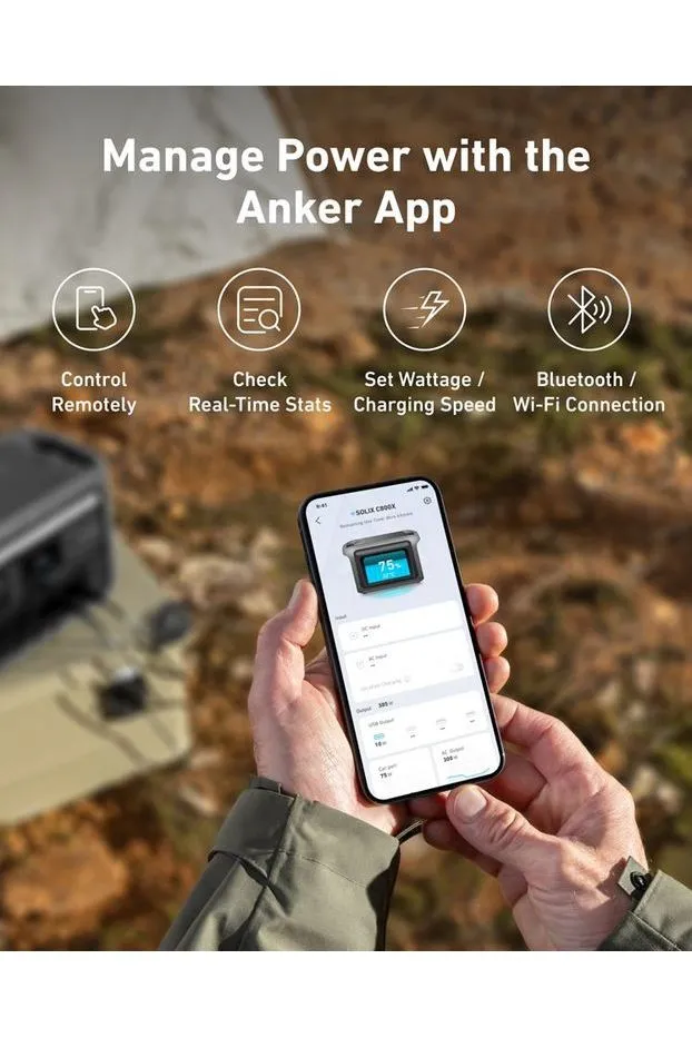 Anker SOLIX C800X Portable Power Station - With Anker 100W Solar Panel