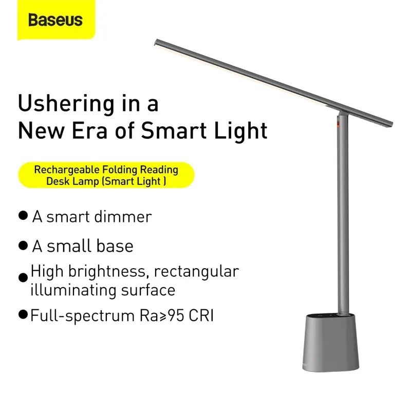 Baseus Smart Eye Folding Reading Desk LED Lamp Rechargeable Smart Light GREY (DGZG-0G)