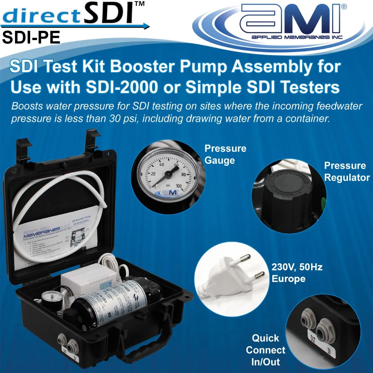 Booster Pump Assembly for SDI Testing | 230v, 50Hz (Europe)