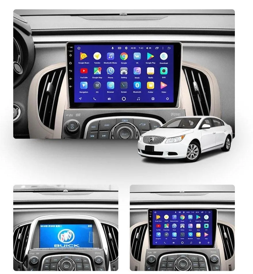 Car Dealz 10.2" Android 10.0 Buick LaCrosse 2009 - 2013 In Dash Plus OEM Fascia