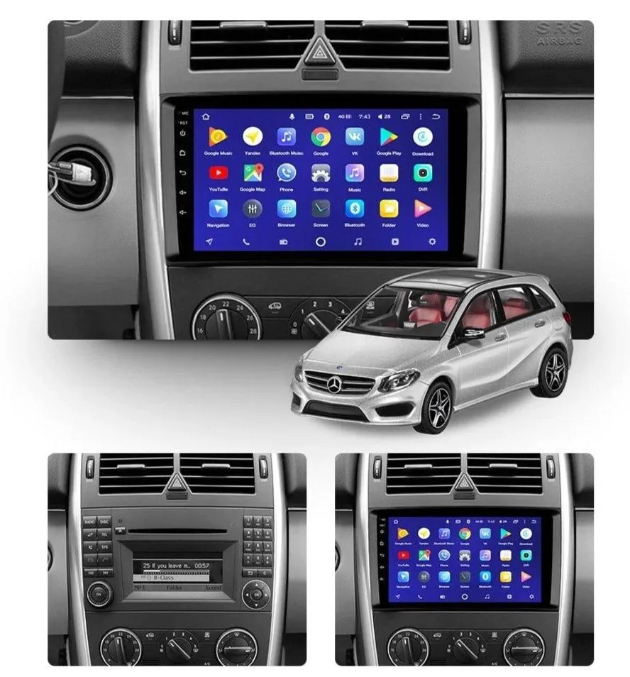 Car Dealz 10.2" Android 10.0 Mercedes Benz B-Class T245 2005-2011 In Dash Plus OEM Fascia