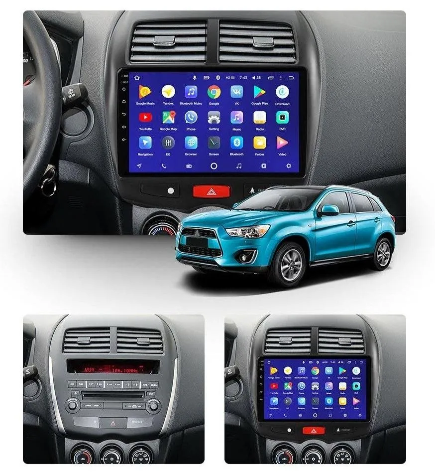 Car Dealz 10.2" Android 10.0  Mitsubishi ASX 1 C4 Peugeot 4008 2010-2016 In Dash Plus OEM Fascia