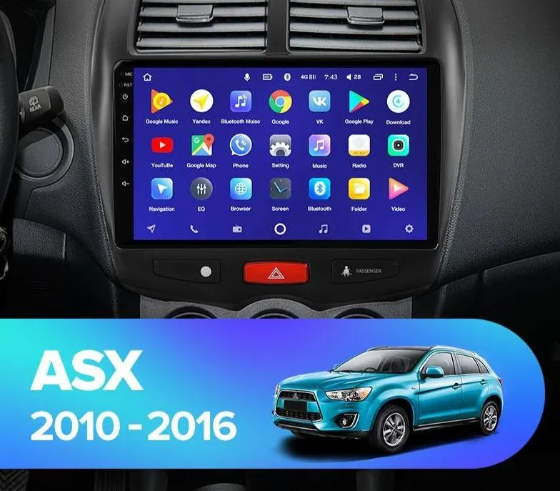 Car Dealz 10.2" Android 10.0  Mitsubishi ASX 1 C4 Peugeot 4008 2010-2016 In Dash Plus OEM Fascia