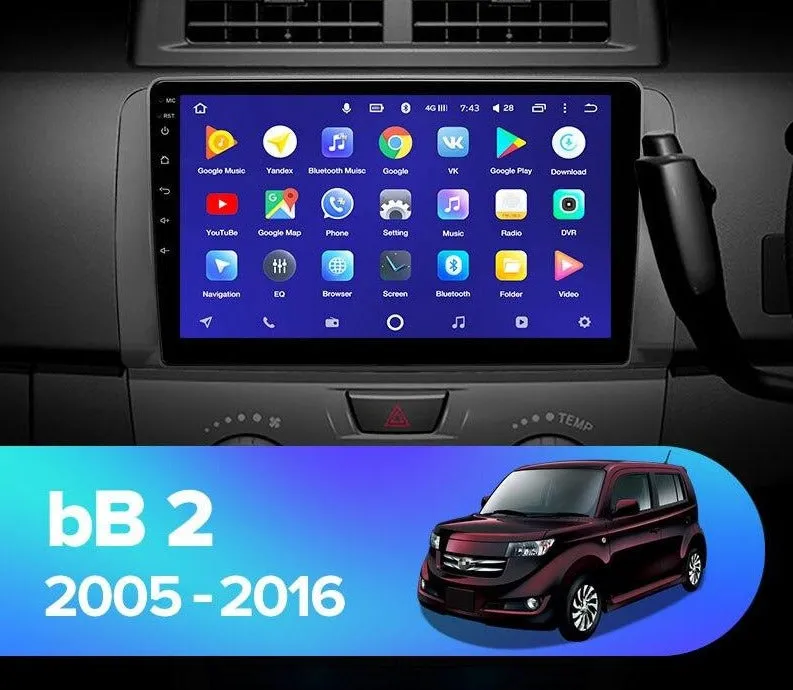 Car Dealz 10.2" Android 10.0 Toyota bB 2 QNC20 2005 - 2016 In Dash Plus OEM Fascia