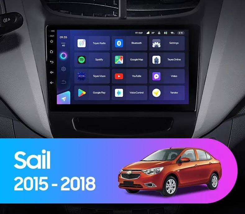 Car Dealz Elite 4G Data Model 10.2" Android 12.0 For Chevrolet Holden Sail 2015 - 2018 In Dash Plus OEM Fascia