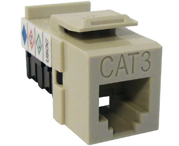 CAT3 Keystone Jack, MIG  High Density RJ11 Phone Jack