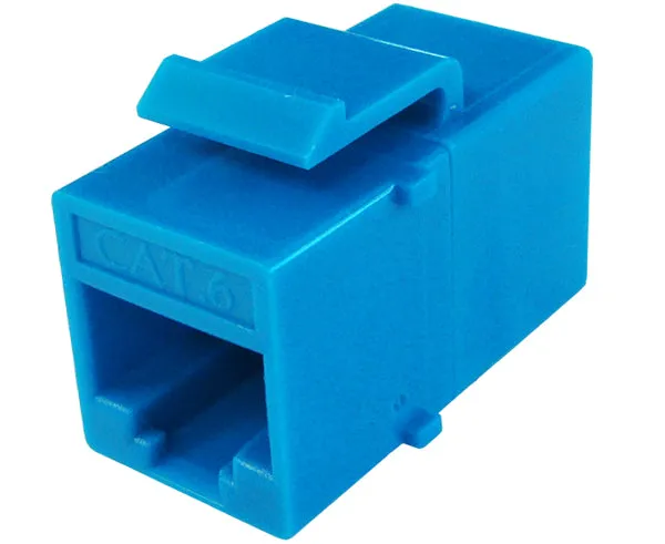 CAT6 RJ45 Inline Coupler, Unshielded, Snap-In w/Latch