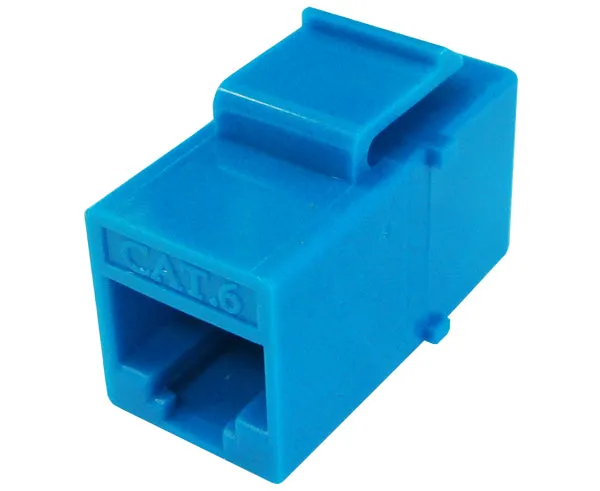 CAT6 RJ45 Inline Coupler, Unshielded, Snap-In w/Latch