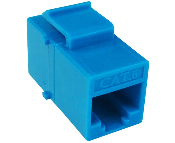 CAT6 RJ45 Inline Coupler, Unshielded, Snap-In w/Latch