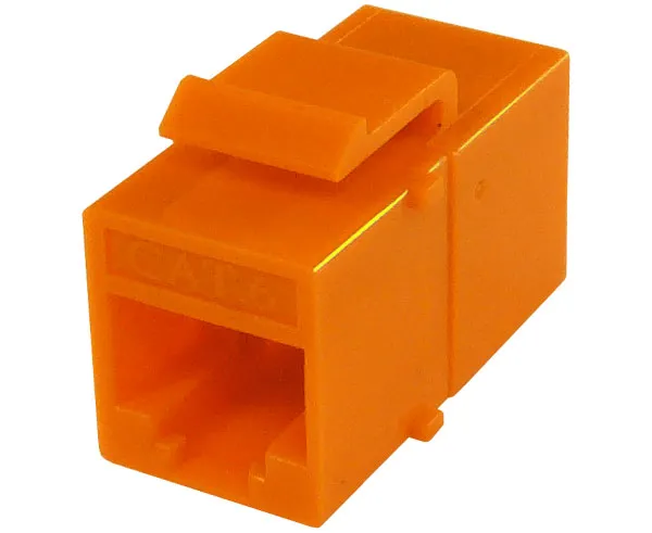 CAT6 RJ45 Inline Coupler, Unshielded, Snap-In w/Latch