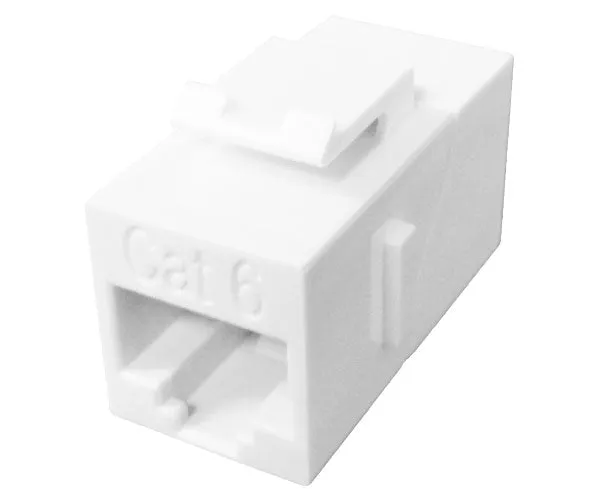 CAT6 RJ45 Inline Coupler, Unshielded, Snap-In w/Latch