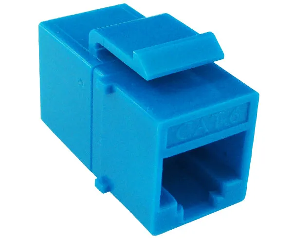 CAT6 RJ45 Inline Coupler, Unshielded, Snap-In w/Latch