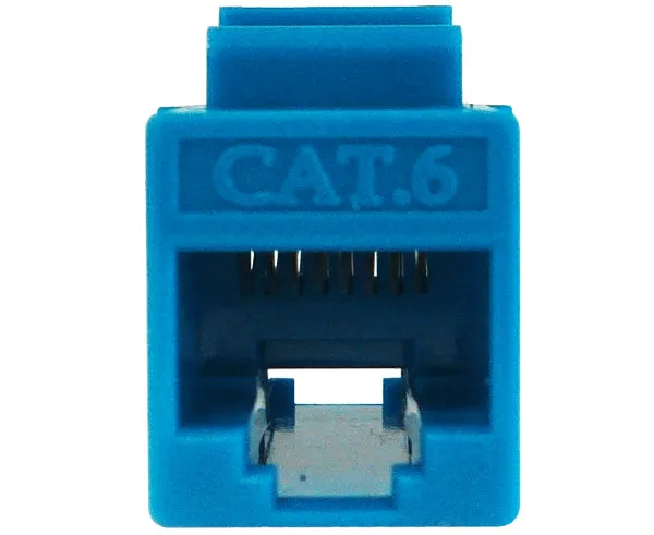 CAT6 RJ45 Inline Coupler, Unshielded, Snap-In w/Latch