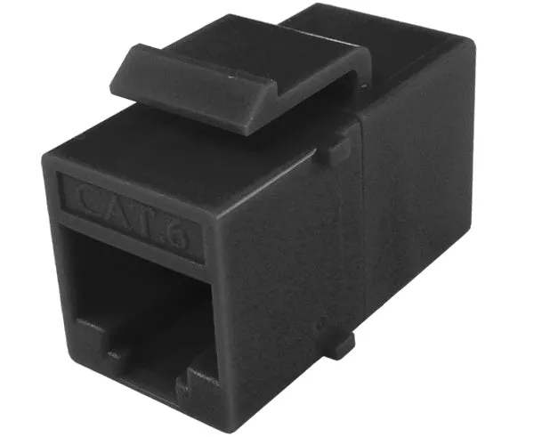 CAT6 RJ45 Inline Coupler, Unshielded, Snap-In w/Latch