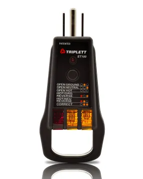 Commercial and Residential GFCI Receptacle Tester : Tests 3-Wire Receptacles- (ET100)