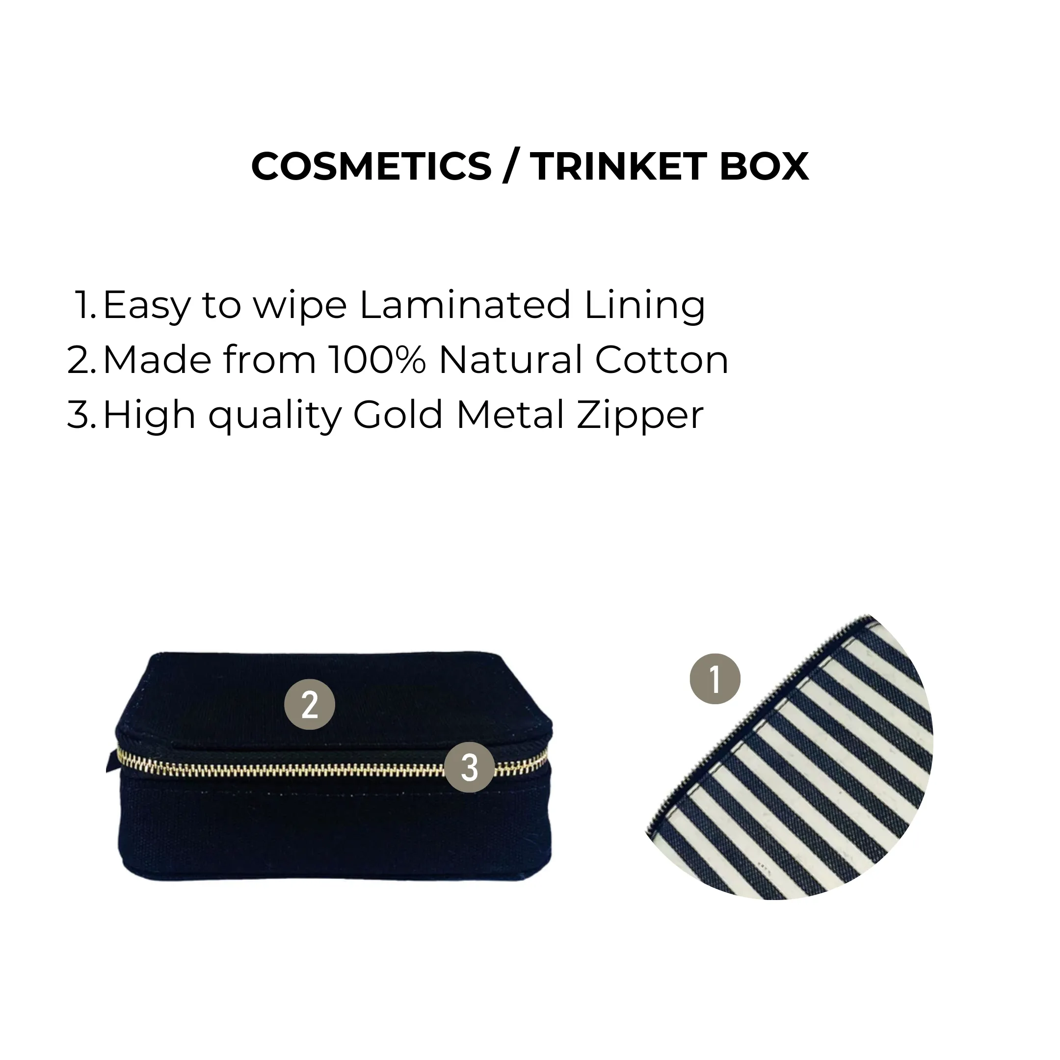 Cosmetics/Trinket Box, Black