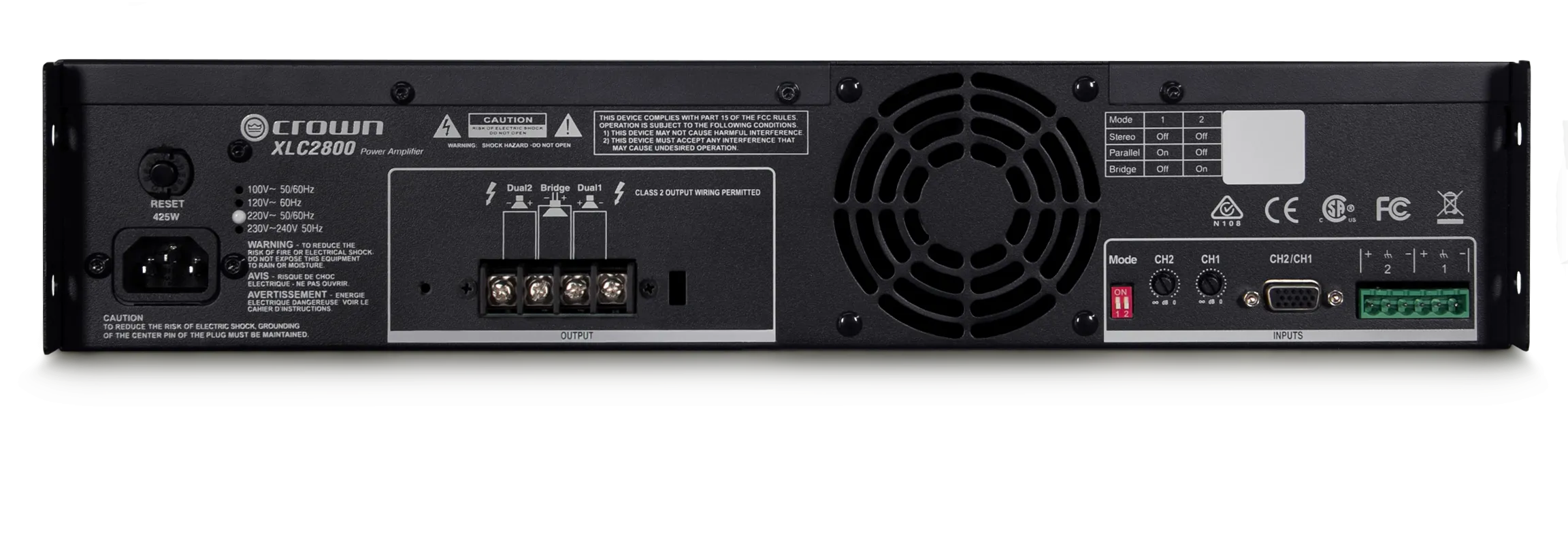 Crown XLC2800 2 Channel 800W @ 4Ω Power Amplifier