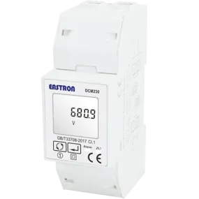 DCM230 1-1-1-1 V2, DIN Rail Mount DC kWh Meter, 1000VDC, 85-265VAC aux, Class 1, 45/60/75mV Shunt Connect, w/ 1 x pulse outputs and RS485 Modbus RTU Comms, Single Tariff, MID Approved