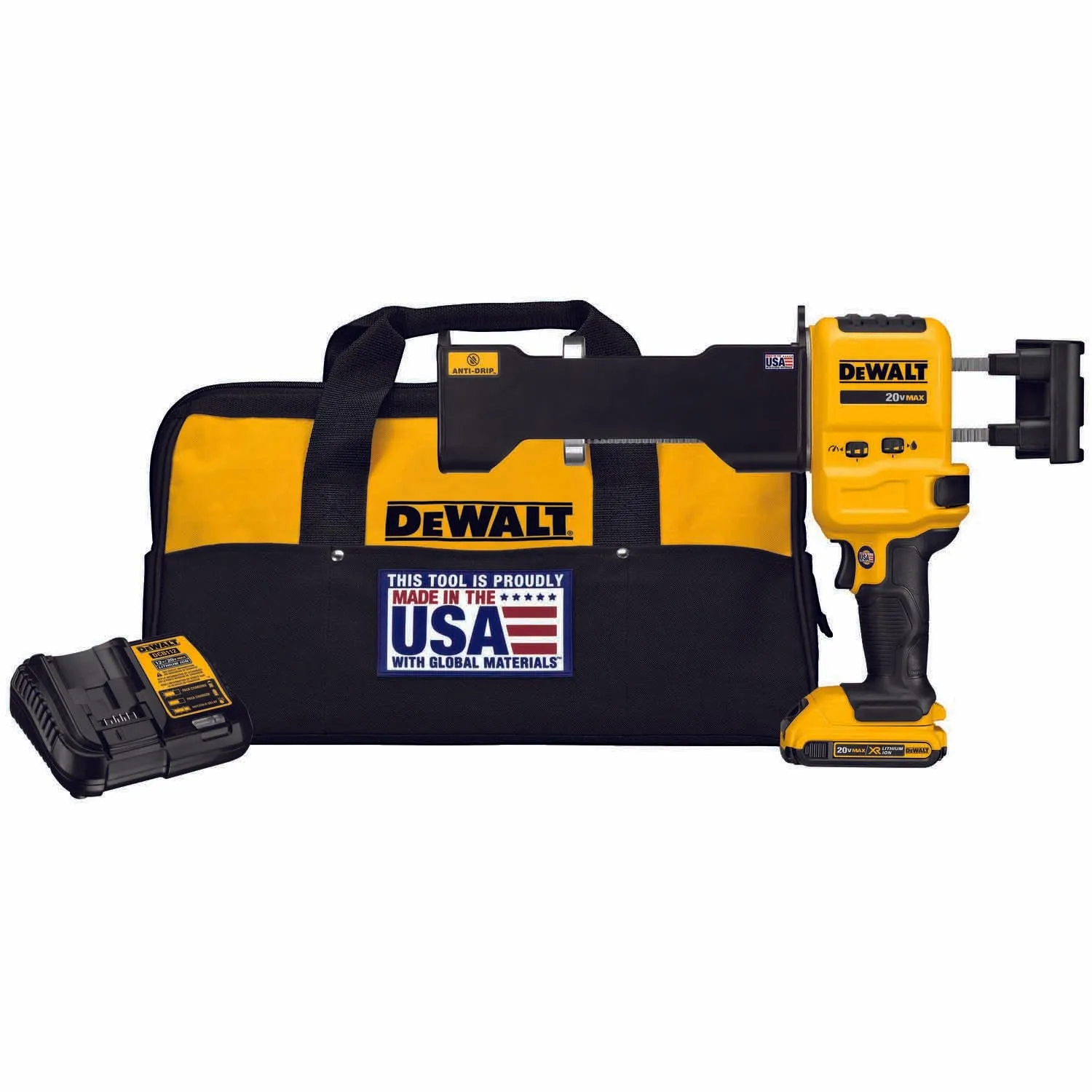 Dewalt DCE591D1 Cordless Caulk Gun Kit, 20.0 V, 21 oz. Capacity