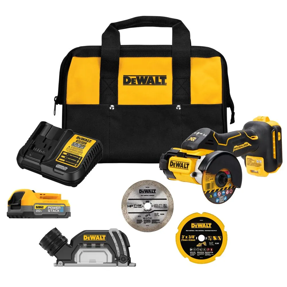 DeWALT DCS438E1 20V MAX XR 3" Brushless Compact Cut Off Tool Kit w/ Battery