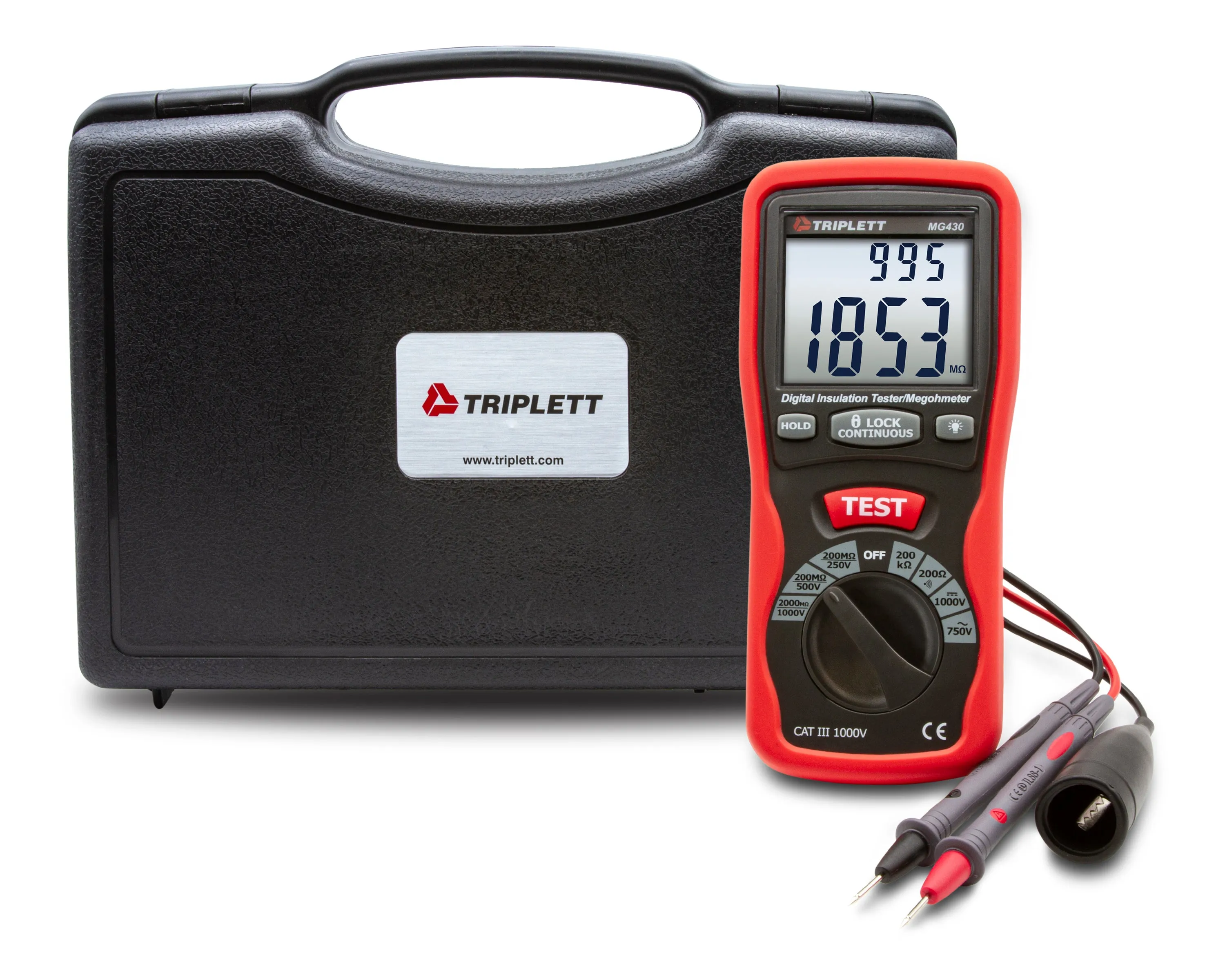 Digital Insulation Tester - Tests Insulation Resistance to 2000MΩ, CAT III 1000V  - (MG430)