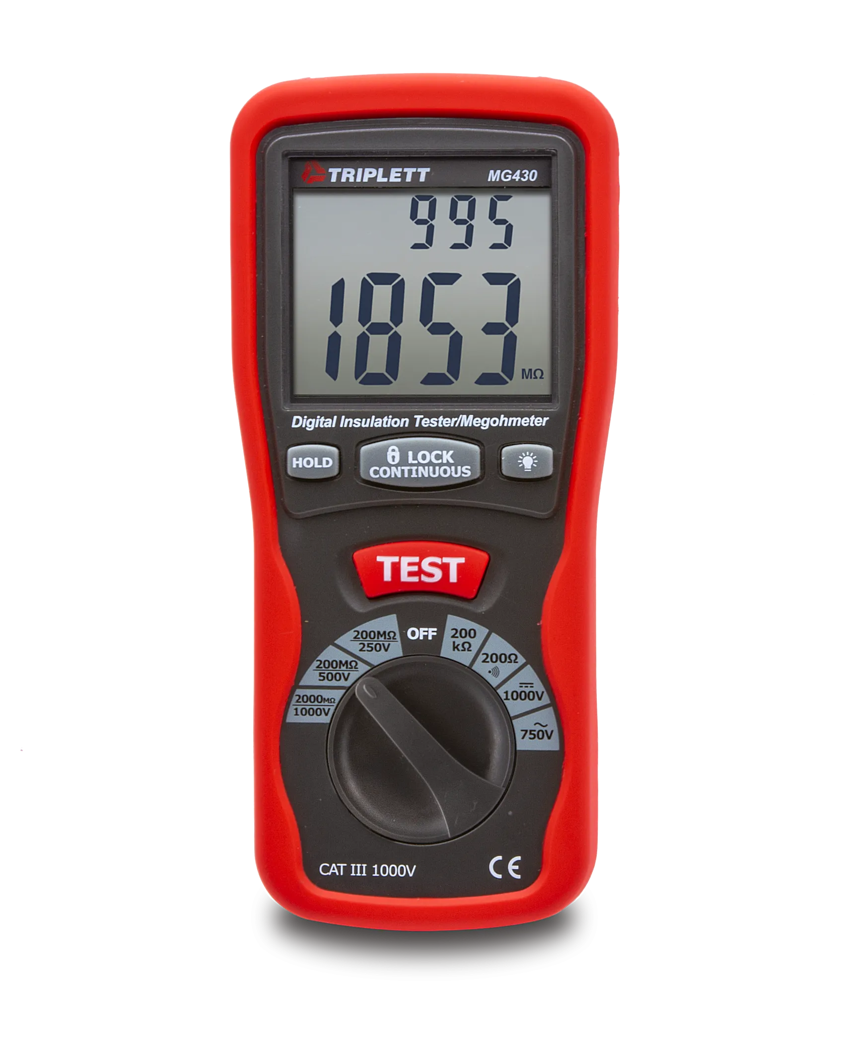 Digital Insulation Tester - Tests Insulation Resistance to 2000MΩ, CAT III 1000V  - (MG430)