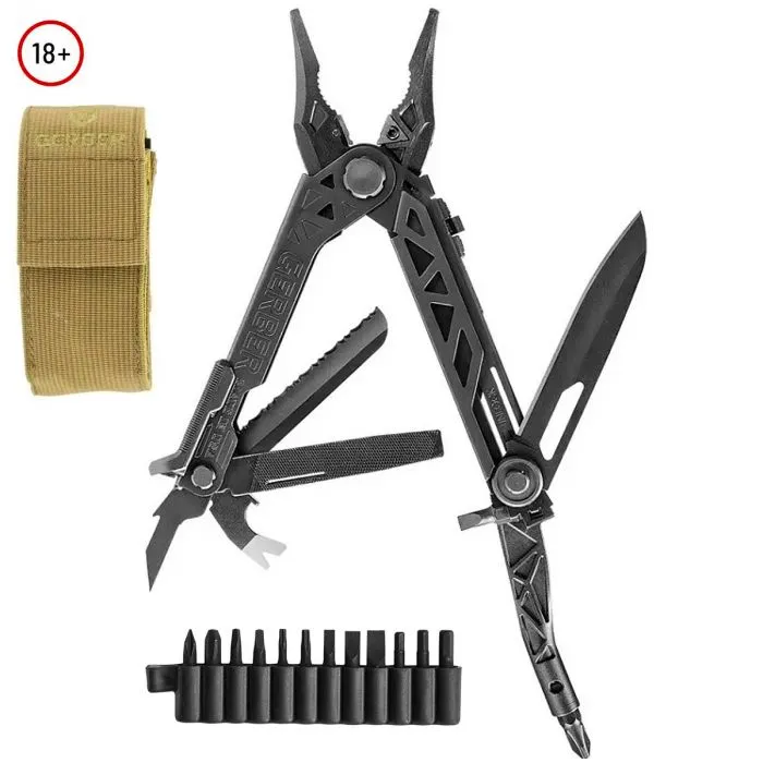 Gerber Centre-Drive Multi-Tool (Black w/ MOLLE Sheath   Bit Set) (Customised)