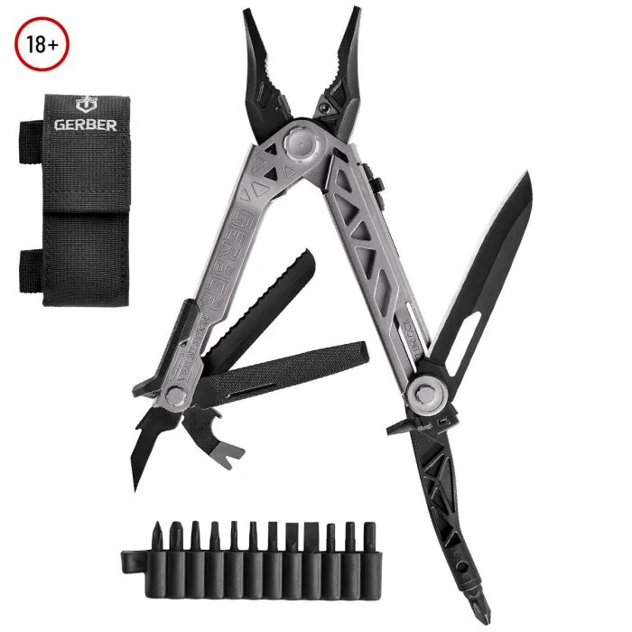 Gerber Centre-Drive Multi-Tool (Stainless Steel/Black w/ Nylon Sheath   Bit Set) (Customised)