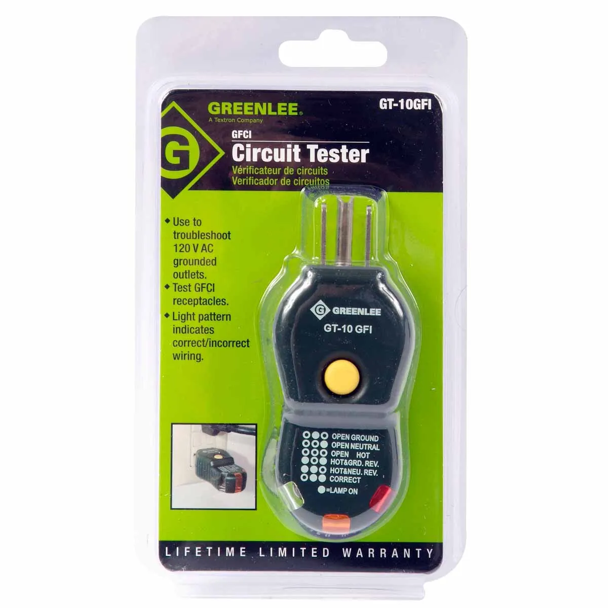 Greenlee GT-10GFI GFCI Circuit Tester