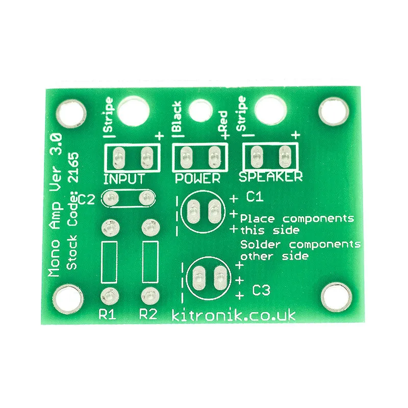 Kitronik Mono Amplifier Kit Version 3.0