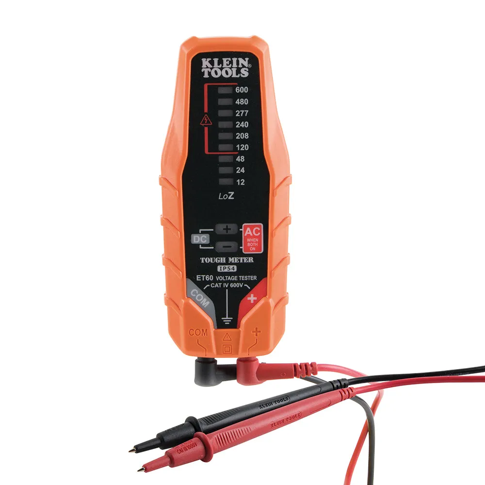 Klein ET60 Electronic AC/DC Voltage Tester, 12 to 600V