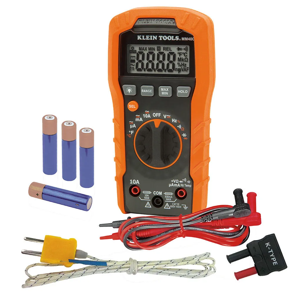 Klein Tools MM400 Digital Multimeter, Auto-Ranging, 600V