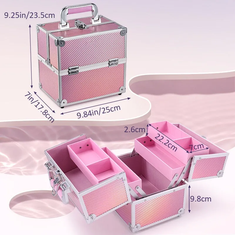 Makeup Organizer Jewelry Box  Beauty Vanity Suitcase