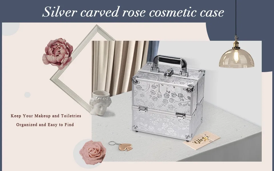 Makeup Organizer Jewelry Box  Beauty Vanity Suitcase