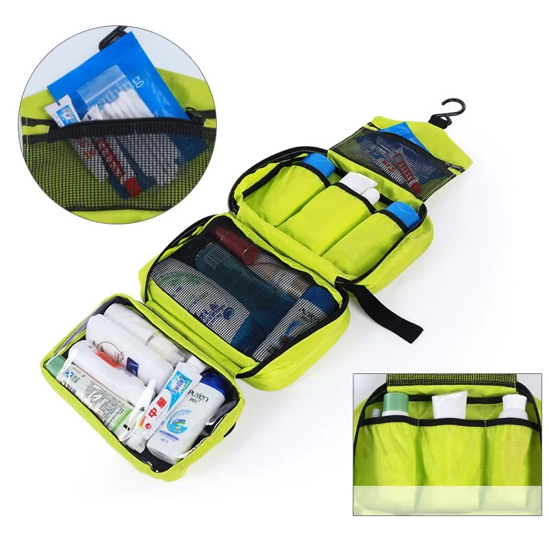 Men Toiletry Bag Travel Hook Cosmetic Bag Green Make Up Pouch Toiletries Beauty Organizer Bathroom Neceser Makeup Storage Bag