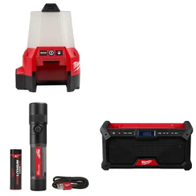 Milwaukee 2144-20 M18 RADIUS Site Light W/ FREE 2161-21 Flashlight & Radio, Bare