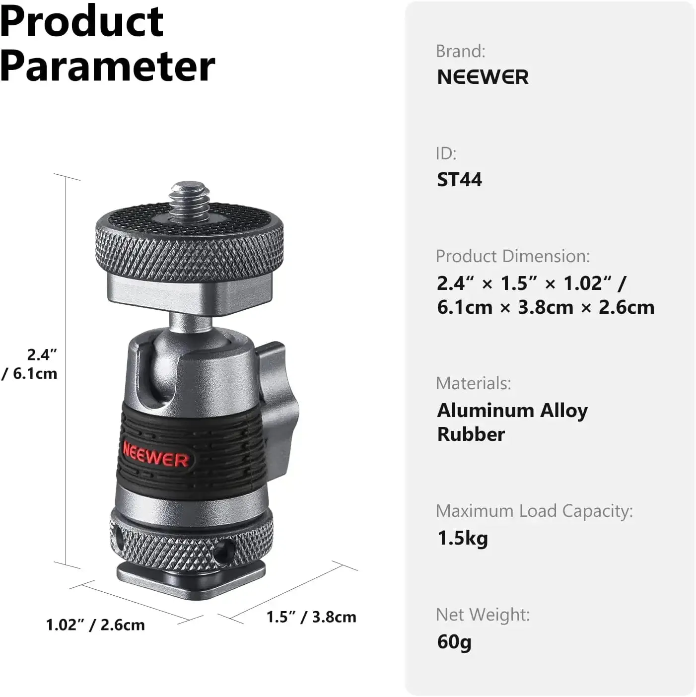 NEEWER ST44 Mini Ball Head