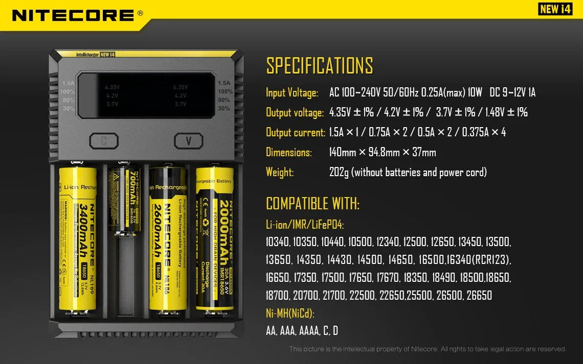 Nitecore NEW i4 Intellicharger - 2016 Version