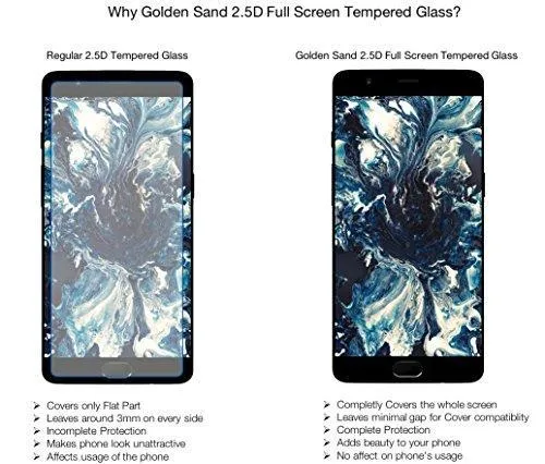 OnePlus 5 Tempered Glass,Premium Series 2.5D Full Screen Guard for One Plus 5 Midnight Black Colour with LED Hole,Case Friendly Design by Golden Sand