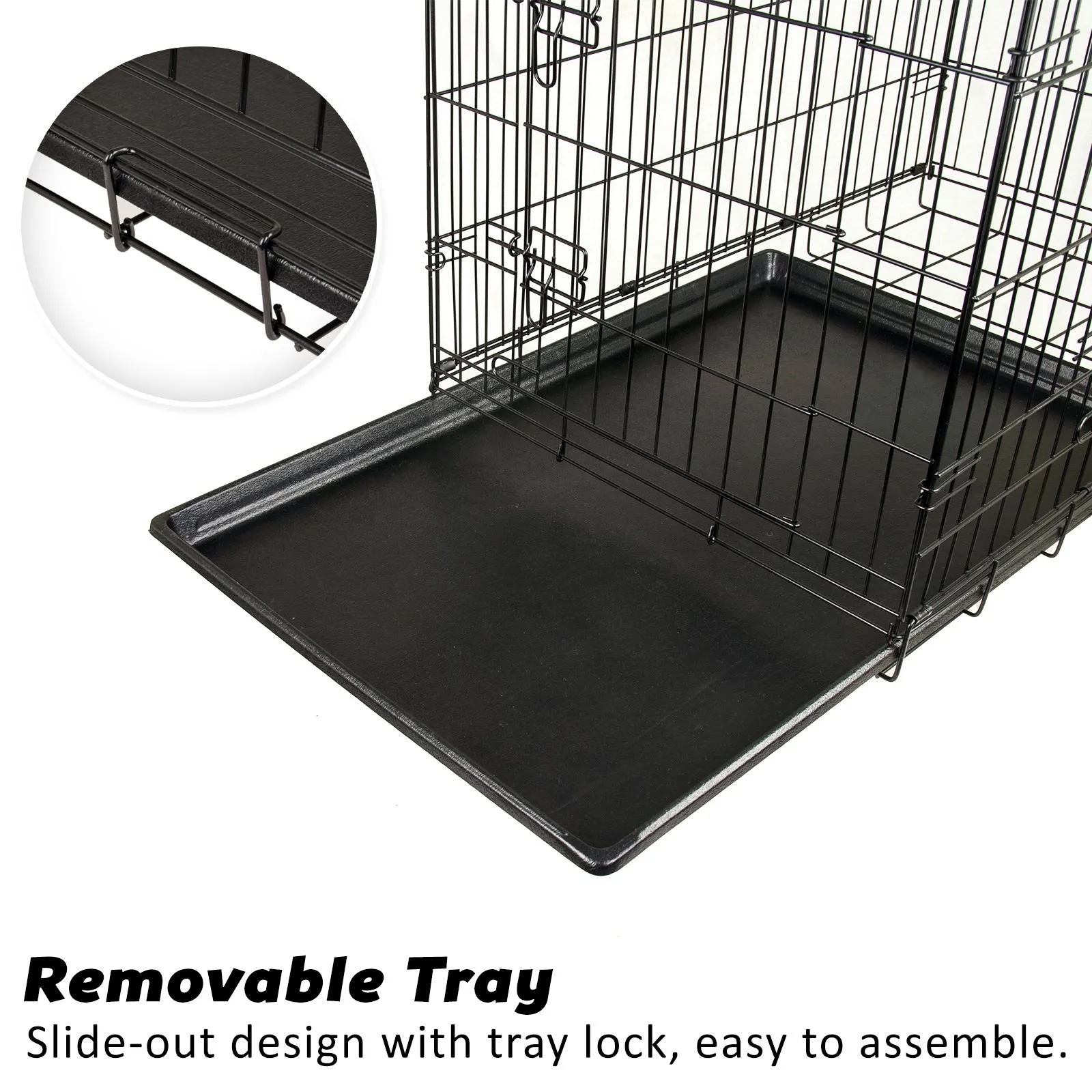 Paw Mate Wire Dog Cage Foldable Crate Kennel 24in with Tray   Cushion Mat Combo