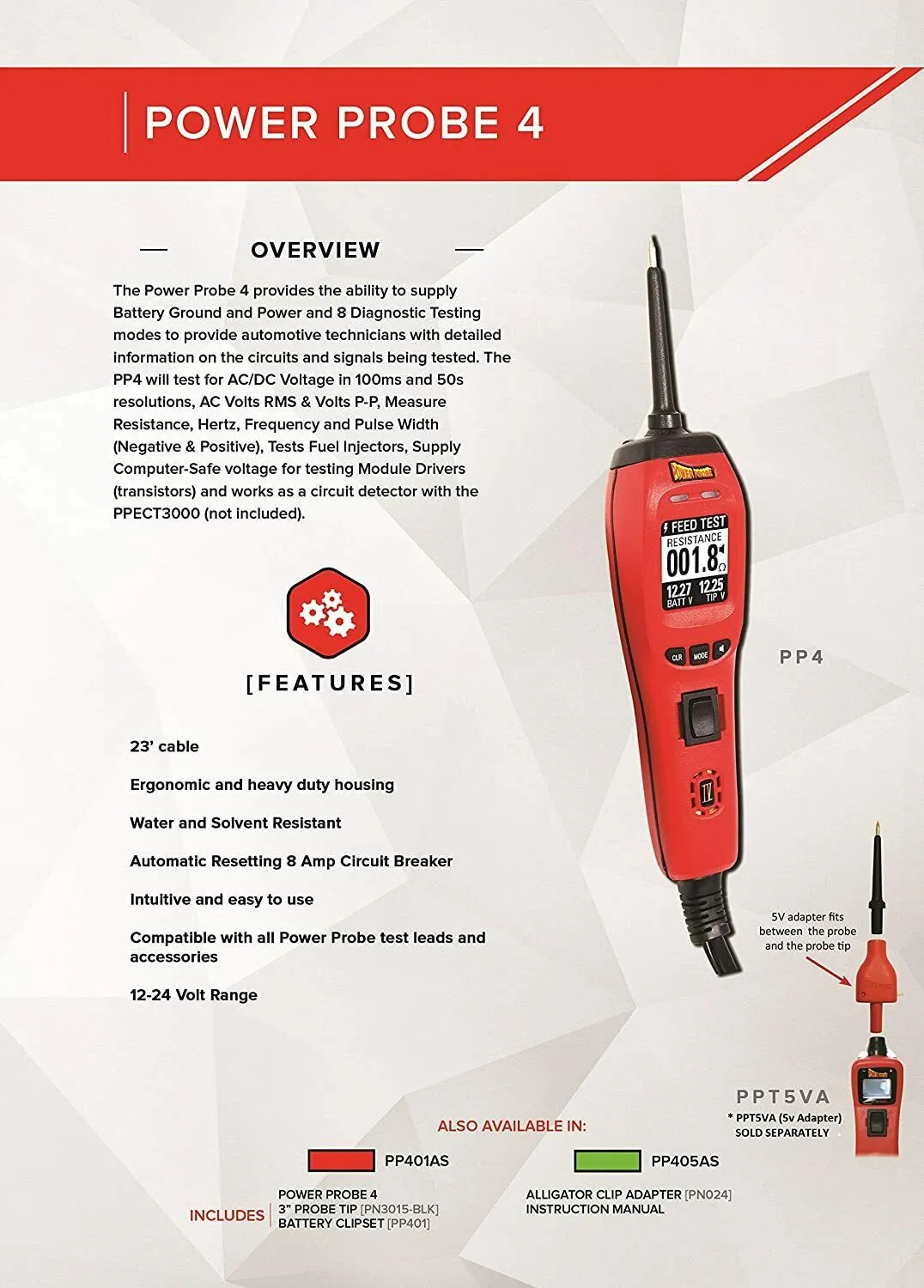 Power Probe IV Circuit Tester Kit with Case and Accessories, Green