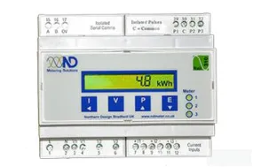 Rail310-M2, Din Rail Mount kWh Meter 240V,Class 1, 5Amp input, 3 X Single Phase Measurement, 3 x Pulse output