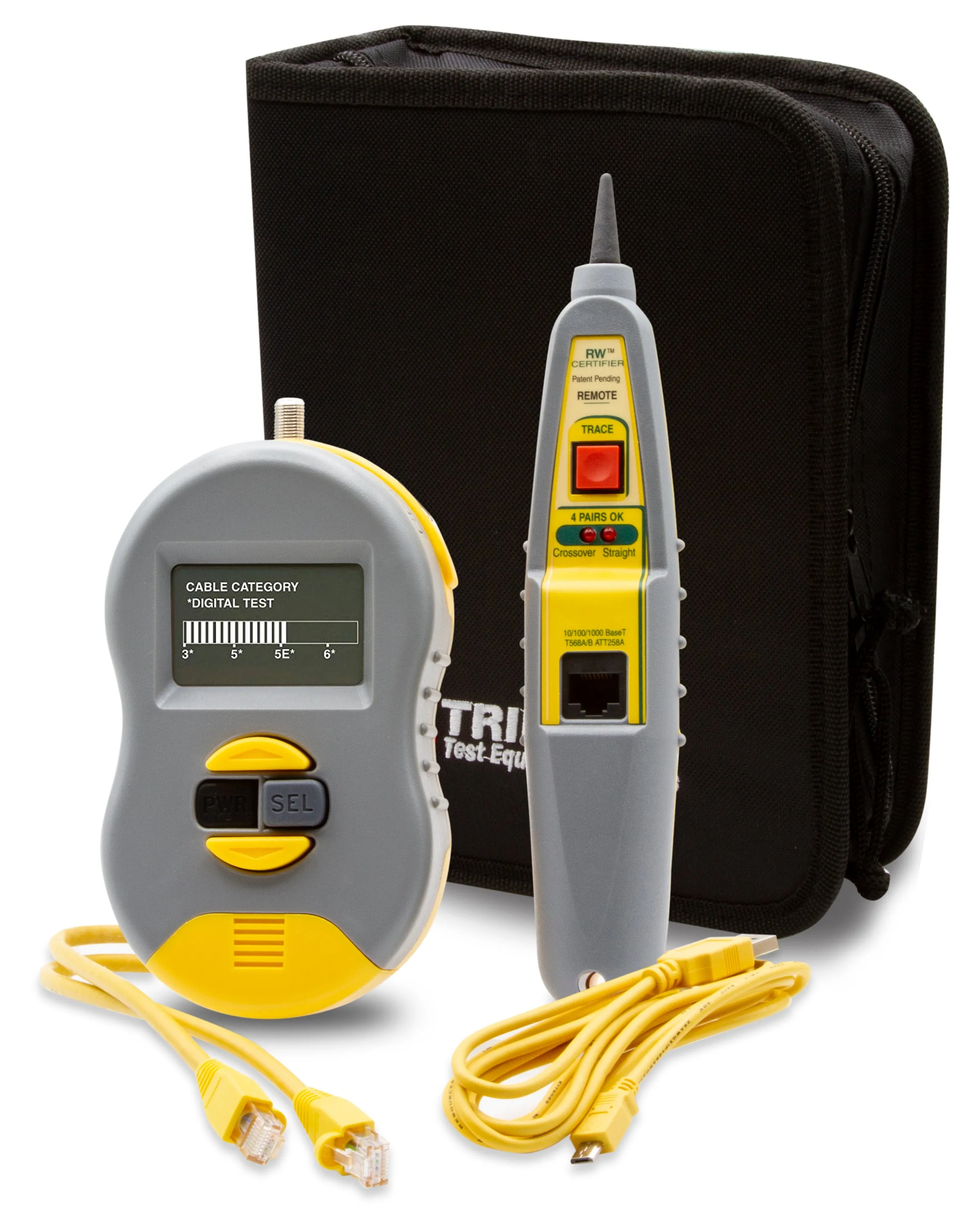 Real World Certifier 2™  Cable Category Tester with Probe: Tests and Displays CAT 3,5,5E,6 Cables - (RWC1000K2CS)