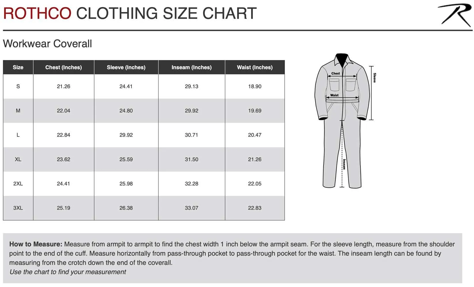 Rothco Mens Workwear Coveralls