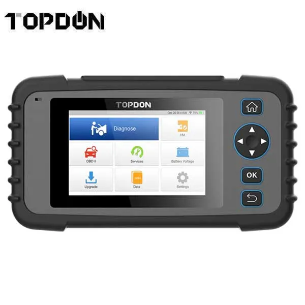 TOPDON - ArtiDiag 600 - OBDII Diagnostic Scan Tool w/ Service Resets - 02 Sensor - 18V - 5" LCD - DTC Library Lookup - Live Data Monitoring